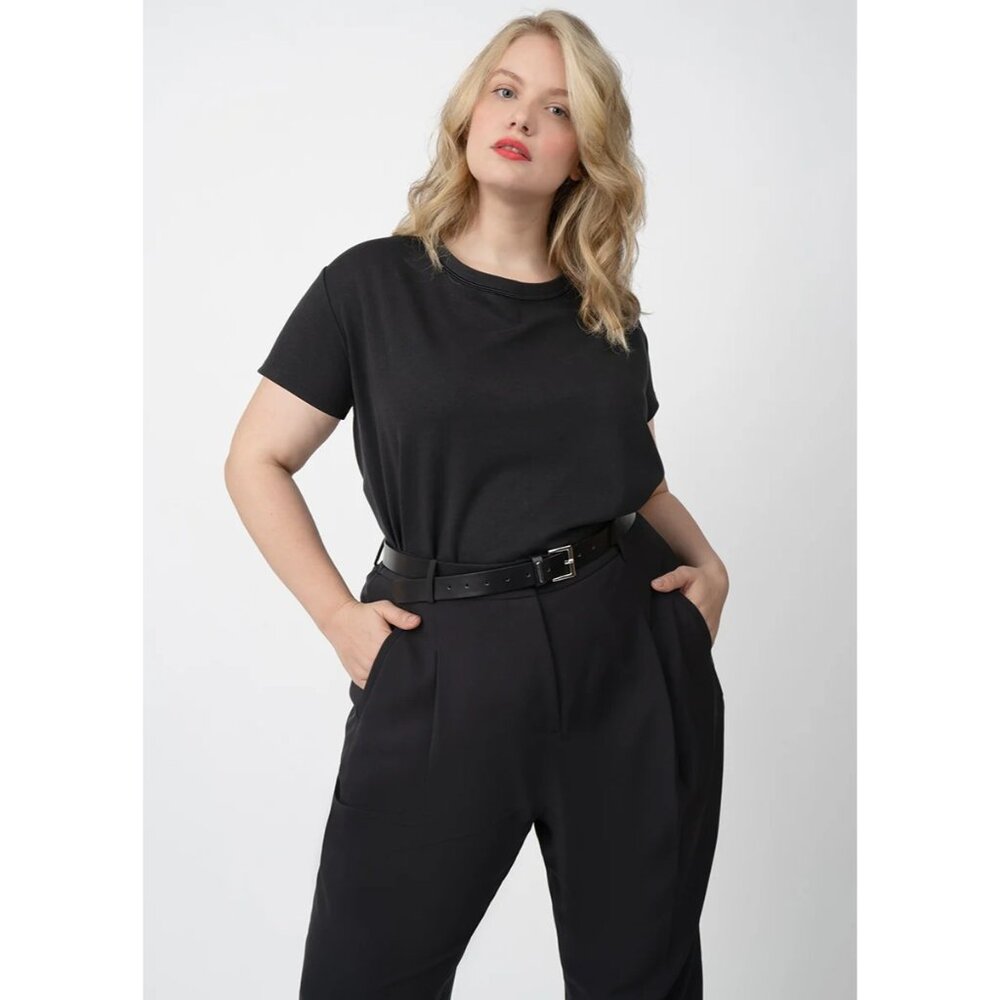 See Rose Go Reversible Shirt Top Tee Black Short Sleeve Size 1 Plus 14-16 Black